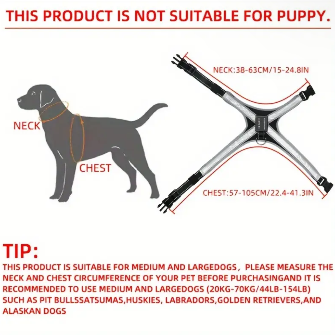 GlowPaws Multi Color LED Harness (One Size Fits All)